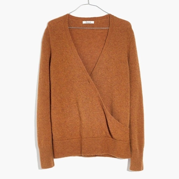 Madewell Wrap-Front Pullover Sweater in Coziest Yarn Size Medium - Picture 9 of 11